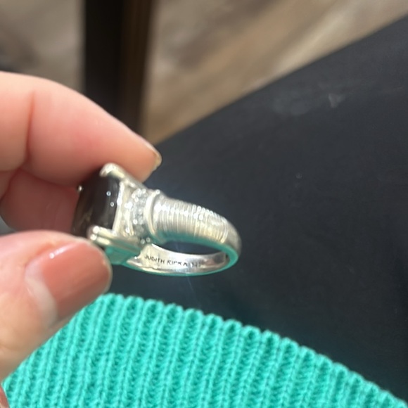 Sterling Silver CZ Smokey Quartz Ring - Picture 5 of 5